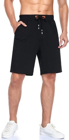 Immerguter Mens Shorts Adjustable Elastic Waist Casual Workout Shorts with Pockets in Saudi Arabia