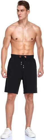 Immerguter Mens Shorts Adjustable Elastic Waist Casual Workout Shorts with Pockets in Saudi Arabia