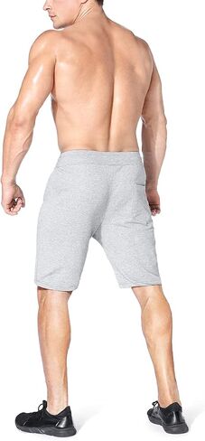 BROKIG Mens Thighs Mesh Gym Workout Shorts, Bodybuilding Slim Athletic Running Shorts for Men with Zipper Pockets in Kuwait