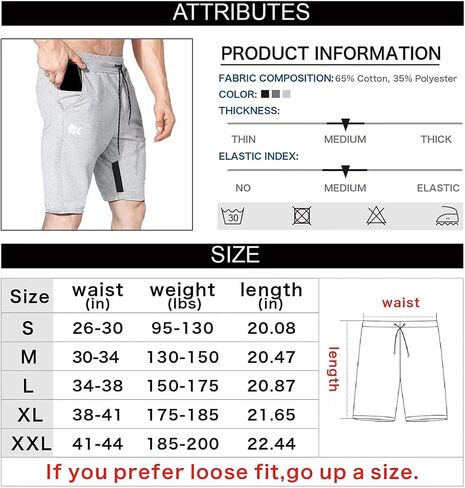 BROKIG Mens Thighs Mesh Gym Workout Shorts, Bodybuilding Slim Athletic Running Shorts for Men with Zipper Pockets in Kuwait