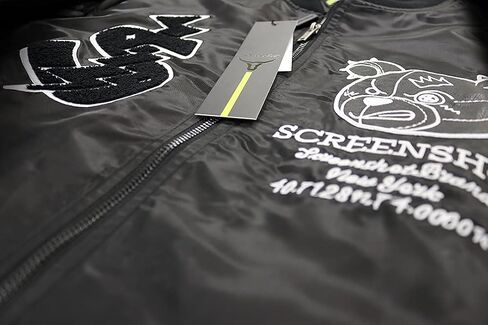 SCREENSHOT Hip-Hop Urban NYC Fashion Bomber Jacket - Modern Outdoor Lightweight Streetwear Graffiti Print Zip Up Top in Kuwait