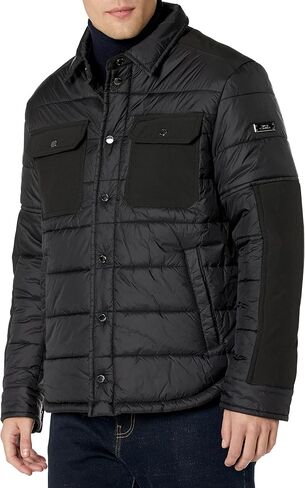 Vince Camuto Men's Quileted Mid Weight Snap Jacket Pockets in Saudi Arabia