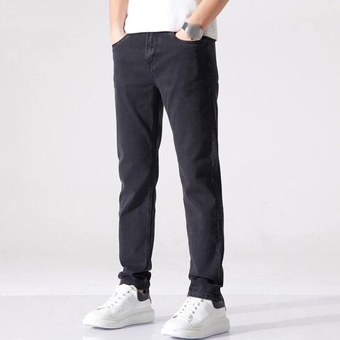Men's Slim Fit Skinny Stretch Jeans Classic Retro Straight Leg Denim Pants Washed Distressed Comfy Jean Trousers in Saudi Arabia