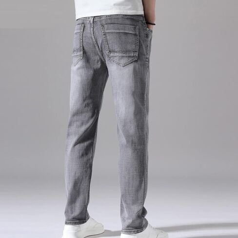 Men's Slim Fit Skinny Stretch Jeans Classic Retro Straight Leg Denim Pants Washed Distressed Comfy Jean Trousers in Saudi Arabia