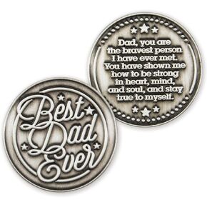 Best Dad Ever Love Expression Coin, Bulk Pack of 10 Pocket Keepsake Gifts of Appreciation for Fathers Day, Birthday & Special Occasion Distance Gifts, Tokens of Appreciation for Family
