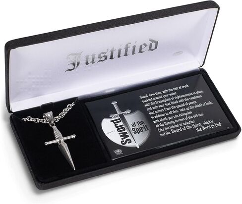 قلادة متدلية من الفولاذ المقاوم للصدأ فضية اللون مقاس 24 بوصة من اونز سيف كروس, 24 Inch, ستانلس ستيل, غير معروف in Kuwait