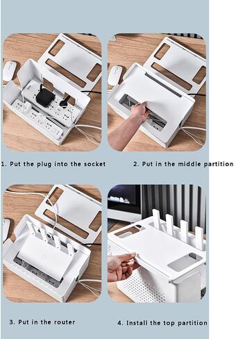 YUEYOULII WiFi Router Storage Box, Household Cable Management Boxes, Router Decorative Box, Cord Organizer Box, Living Room Decorative Box (Color : B) in Saudi Arabia