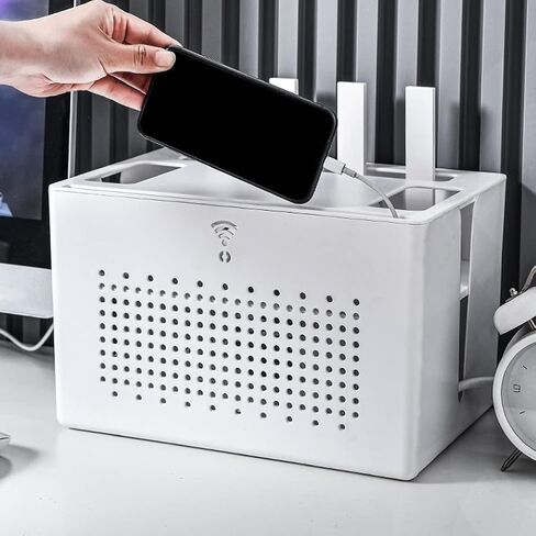 YUEYOULII WiFi Router Storage Box, Household Cable Management Boxes, Router Decorative Box, Cord Organizer Box, Living Room Decorative Box (Color : B) in Saudi Arabia