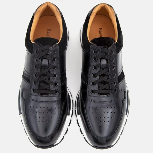 Bastanchury Sneakers for Men Leather Mens Casual Shoes Handmade Stained Blake Construction Retro Men's Fashion Sneakers in Saudi Arabia