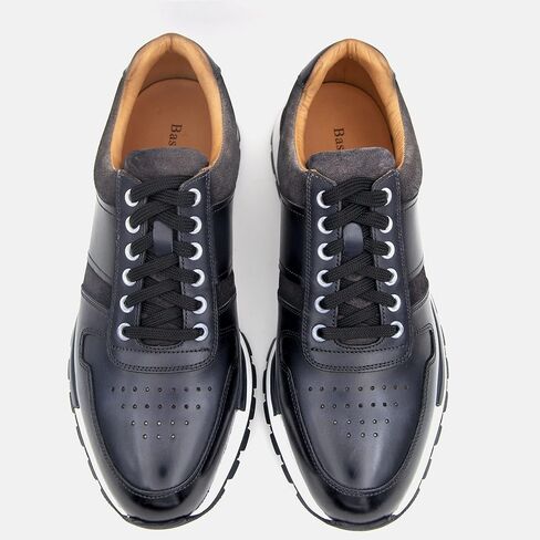 Bastanchury Sneakers for Men Leather Mens Casual Shoes Handmade Stained Blake Construction Retro Men's Fashion Sneakers in Saudi Arabia