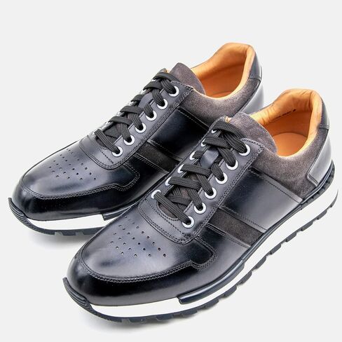 Bastanchury Sneakers for Men Leather Mens Casual Shoes Handmade Stained Blake Construction Retro Men's Fashion Sneakers in Saudi Arabia