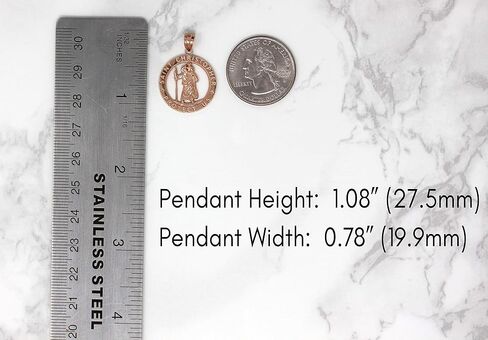 CaliRoseJewelry 14k Gold St Christopher Protect Us Round Charm Pendant Necklace in Saudi Arabia