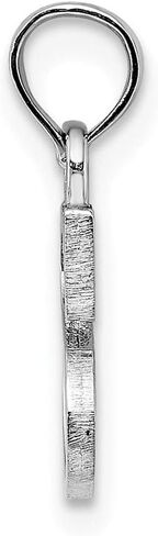 Solid 10K White Gold S Block Initial Letter Alphabet Charm Pendant in Saudi Arabia