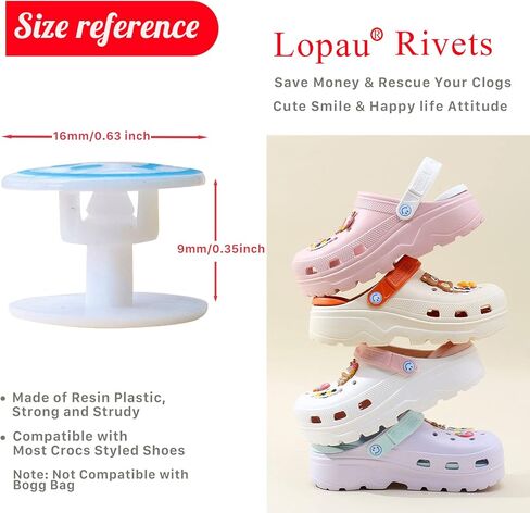 أجزاء أزرار مسامير بديلة من Croc متوافقة مع أحذية Crocs Style (مثبت إصلاح الحزام/زر بلاستيكي) in Kuwait