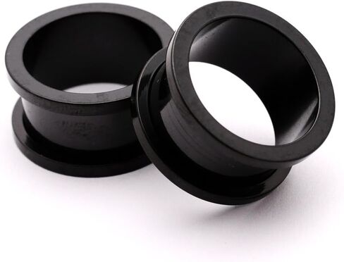 Black Steel Screw on Tunnels Large Gauge - Sold As a Pair in Kuwait
