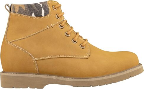 أحذية CALTO الرجالية غير المرئية لزيادة الارتفاع - أحذية عمل جلدية برباط بمقدمة مستديرة - طول 3.2 بوصة in Kuwait