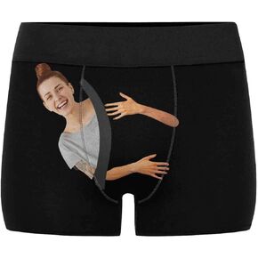 Custom Funny Face Dog Christmas Hat Best Gifts for Men Boxer Shorts Novelty Briefs Underpants Printed with Photo in Kuwait
