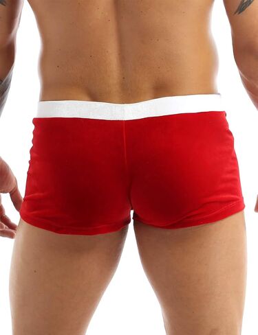 iiniim Christmas Holiday Mens Boxer Shorts Flannel Christmas Santa Claus Boxers in Saudi Arabia