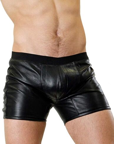 Bockle® Boxer Lamb men shorts leather pants Shorts short leather trousers in Saudi Arabia