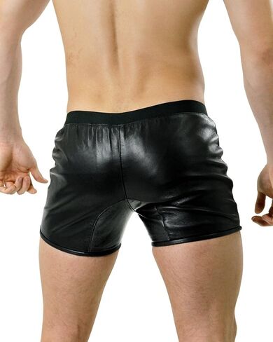 Bockle® Boxer Lamb men shorts leather pants Shorts short leather trousers in Saudi Arabia