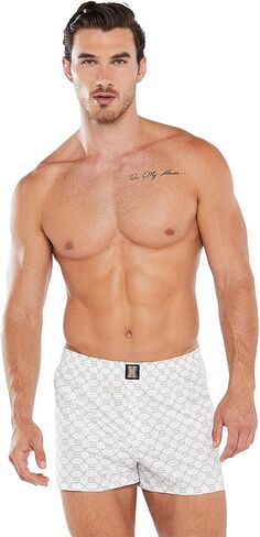 Savage X Fenty, Men's, Savage X Cotton Boxers, Cotton, Allover logo print, White Monogram Print, XS in Saudi Arabia