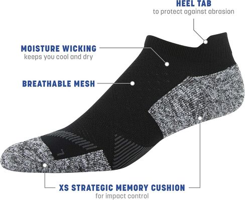 Gildan Men's Active Strategic Cushion No Show Socks with Tab Back, Multipairs in Saudi Arabia