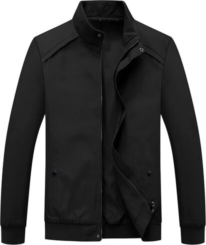Nantersan Men's Casual Lightweight Jacket Washed Cotton Stand Collar Outdoor Military Coat Windbreaker Jackets in Saudi Arabia
