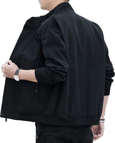 Nantersan Men's Casual Lightweight Jacket Washed Cotton Stand Collar Outdoor Military Coat Windbreaker Jackets in Saudi Arabia