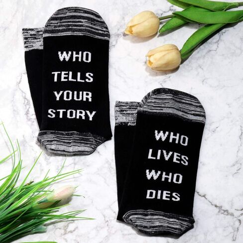 JXGZSO Who Tells Your Story Hamilton Musical Quote Socks Broadway Musical Fan Gift in Saudi Arabia