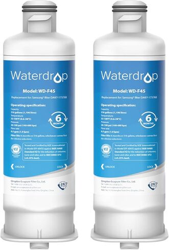 بديل Waterdrop DA97-17376B لهاتف Samsung HAF-QIN/EXP، DA97-08006C، RF28R7201SR، RF28R7351SG، WD-F45، فلتر مياه الثلاجة، 2 فلتر in Kuwait