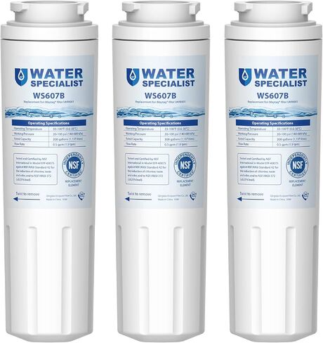 فلتر مياه UKF8001 من Waterspecialist، بديل لفلتر EveryDrop 4، Whirlpool EDR4RXD1، 4396395، Wrx735sdbm00، Mfi2570fez Msd2651heb، Krfc300ess01، 469006، حزمة من 3 in Kuwait