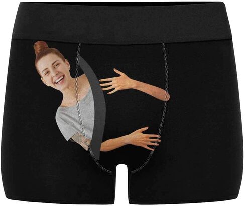 Custom Funny Face Dog Christmas Hat Best Gifts for Men Boxer Shorts Novelty Briefs Underpants Printed with Photo in Saudi Arabia