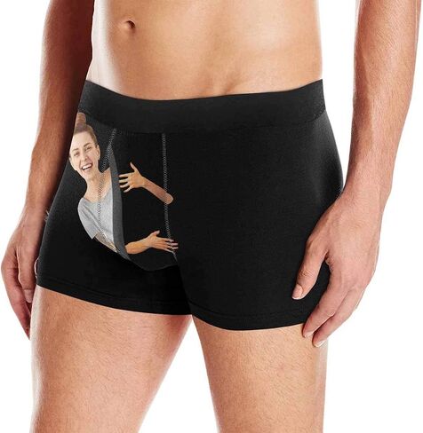 Custom Funny Face Dog Christmas Hat Best Gifts for Men Boxer Shorts Novelty Briefs Underpants Printed with Photo in Saudi Arabia