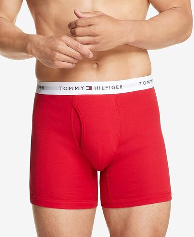 ملابس داخلية للرجال من Tommy Hilfiger، سراويل داخلية كلاسيكية من القطن متعددة العبوات، ماهوجني، مقاس متوسط in Saudi Arabia