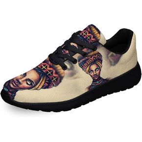 Sonzj-II Womens Mens Tennis Shoes,Athletic Fashion African Woman Drawing Cool Sneaker for Girl,Boy,Gym,Walking,Hiking,Jogging,Running,Travel and More in Kuwait