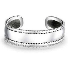 Elegant Touch 925 Sterling Silver Adjustable Scroll Toe Rings Swirl Midi Ring Classic 14K White Gold Plated in Kuwait