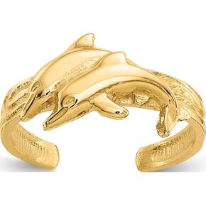 14K Yellow Gold Dolphin Toe Ring - Jewelry By Sweet Pea in Kuwait