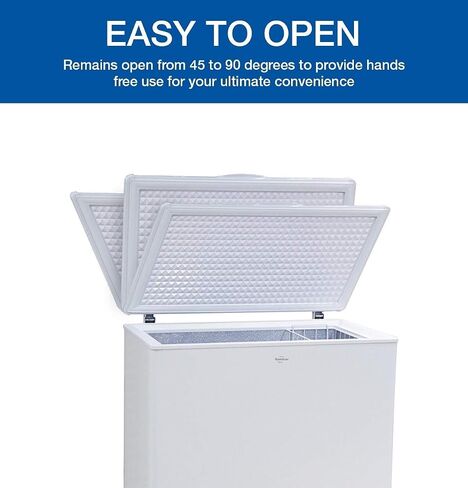 Koolatron Large Chest Freezer, 7.0 cu ft (195L), White, Manual Defrost Deep Freeze, Storage Basket, Space-Saving Flat Back, Stay-Open Lid, Front-Access Drain, for Basement, Laundry Room, Cottage in Saudi Arabia