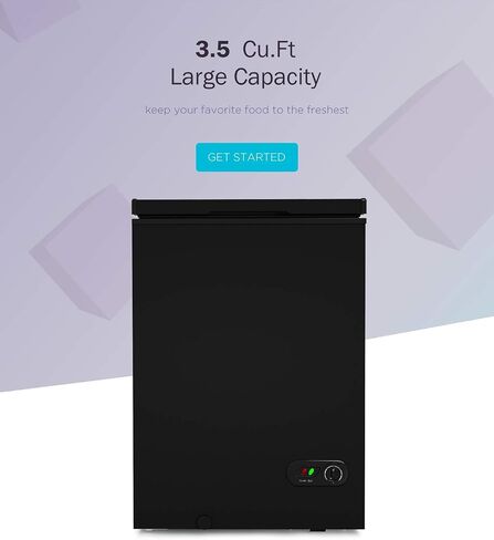 ADT Chest Freezer Free-Standing Top Door Freezers 6.8℉ to -4℉ (Black, 3.5 Cubic Feet) in Kuwait