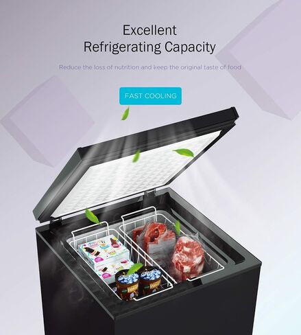 ADT Chest Freezer Free-Standing Top Door Freezers 6.8℉ to -4℉ (Black, 3.5 Cubic Feet) in Kuwait