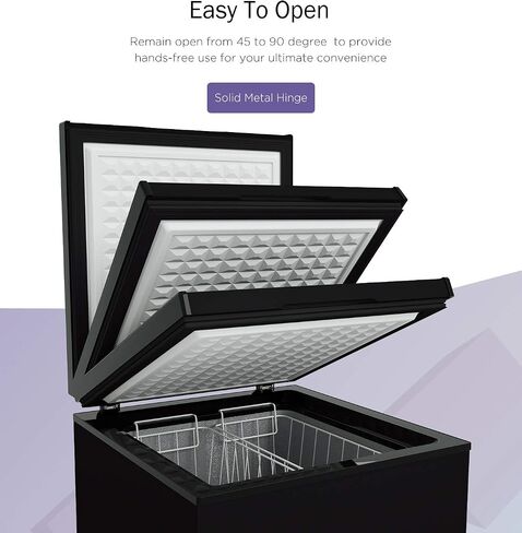 ADT Chest Freezer Free-Standing Top Door Freezers 6.8℉ to -4℉ (Black, 3.5 Cubic Feet) in Kuwait