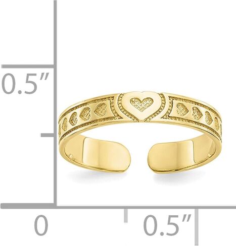 10K Yellow Gold Heart Toe Ring - Jewelry By Sweet Pea in Saudi Arabia