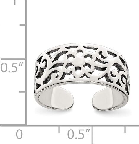 Sterling Silver Antiqued Floral Toe Ring - Jewelry By Sweet Pea in Saudi Arabia