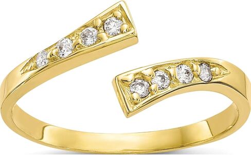 10K Yellow Gold Cz Toe Ring - Jewelry By Sweet Pea in Saudi Arabia