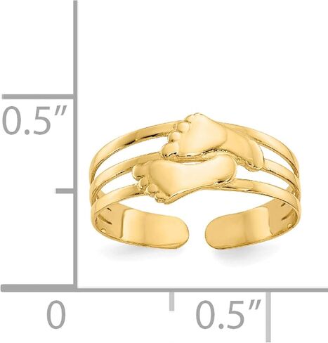 14K Yellow Gold Bare Feet Toe Ring - Jewelry By Sweet Pea in Saudi Arabia