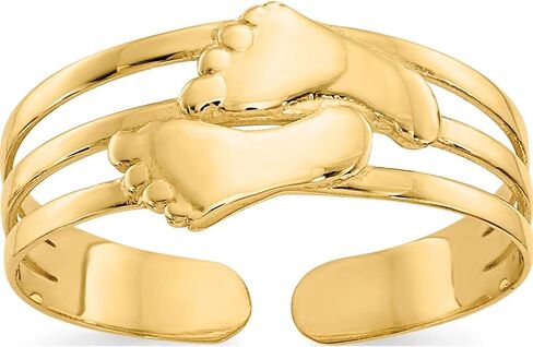 14K Yellow Gold Bare Feet Toe Ring - Jewelry By Sweet Pea in Saudi Arabia
