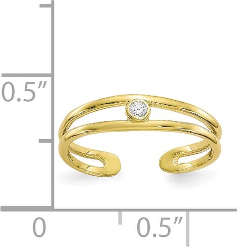 10K Yellow Gold Cz Toe Ring - Jewelry By Sweet Pea in Saudi Arabia