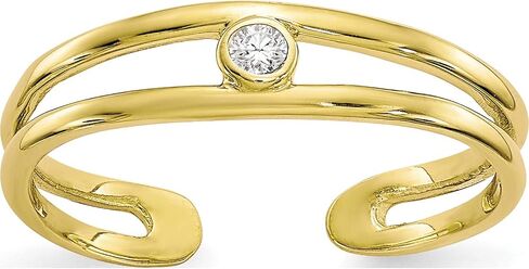 10K Yellow Gold Cz Toe Ring - Jewelry By Sweet Pea in Saudi Arabia