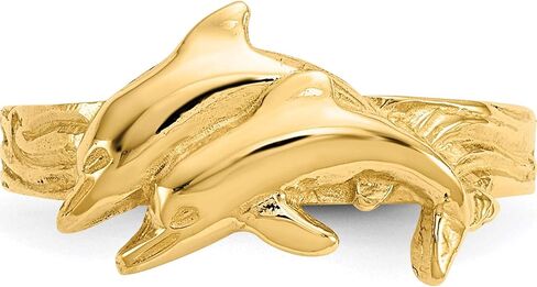 14K Yellow Gold Dolphin Toe Ring - Jewelry By Sweet Pea in Saudi Arabia