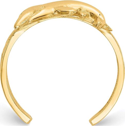 14K Yellow Gold Dolphin Toe Ring - Jewelry By Sweet Pea in Saudi Arabia